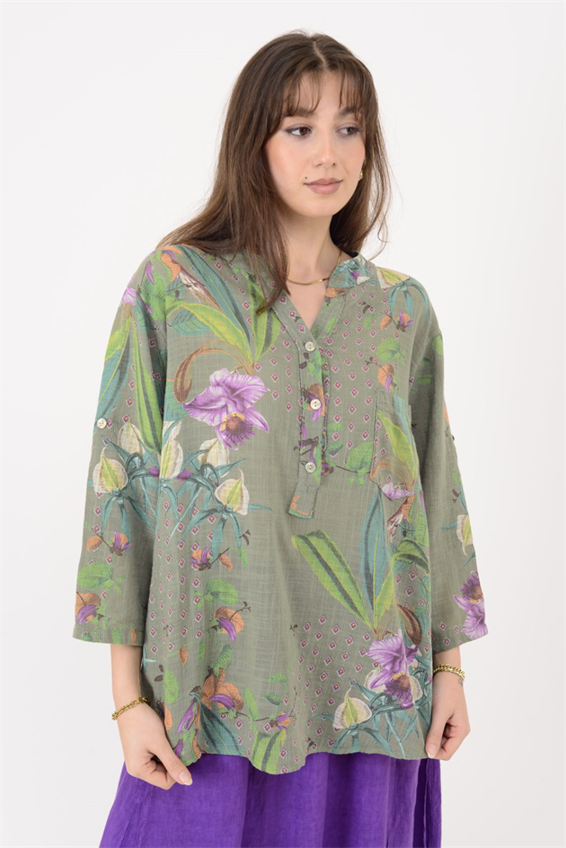 A0150 ÇİNİ DESEN GÖMLEK