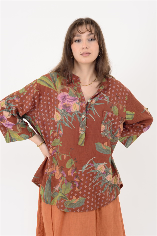 A0150 ÇİNİ DESEN GÖMLEK