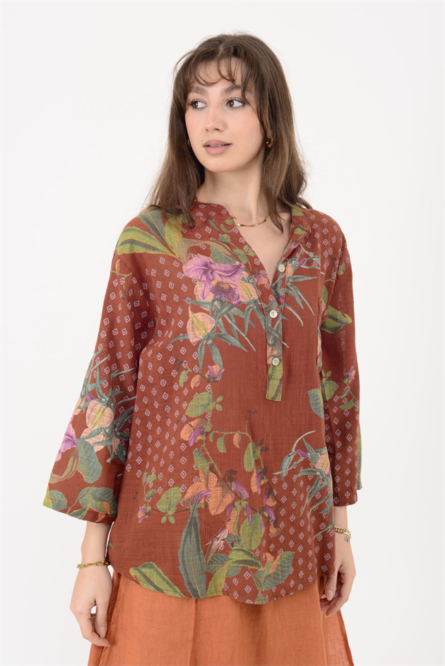 A0150 ÇİNİ DESEN GÖMLEK