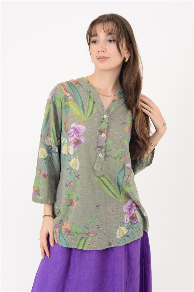 A0150 ÇİNİ DESEN GÖMLEK