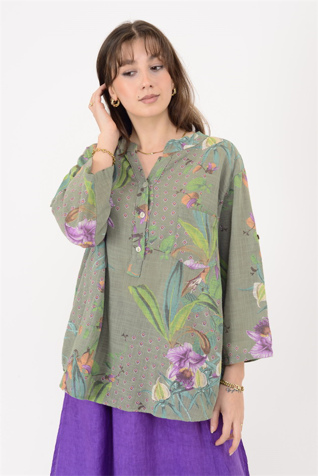 A0150 ÇİNİ DESEN GÖMLEK