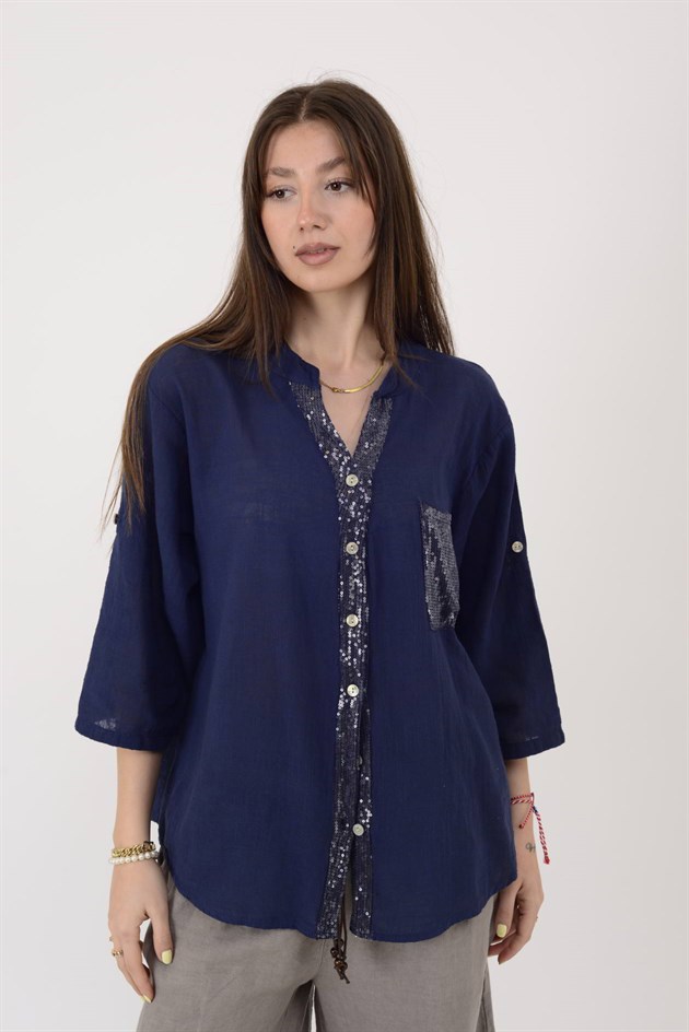 A0185 PAYET DETAYLI GÖMLEK