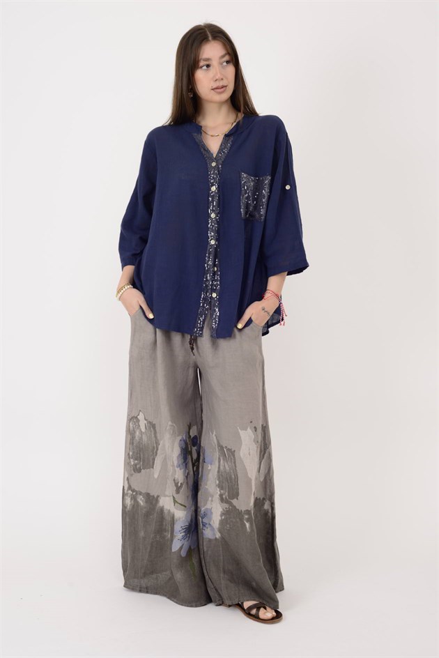 A0185 PAYET DETAYLI GÖMLEK