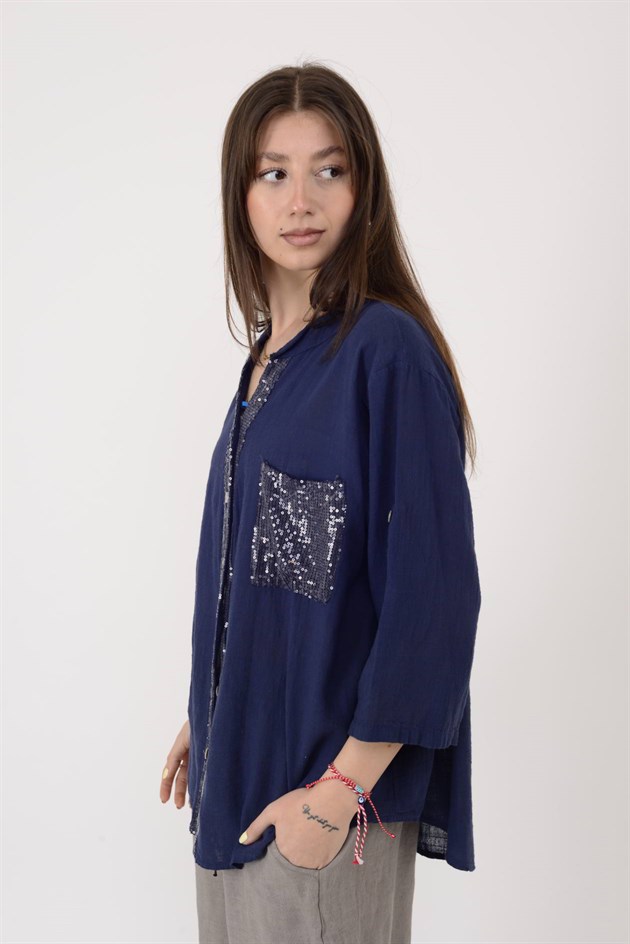 A0185 PAYET DETAYLI GÖMLEK