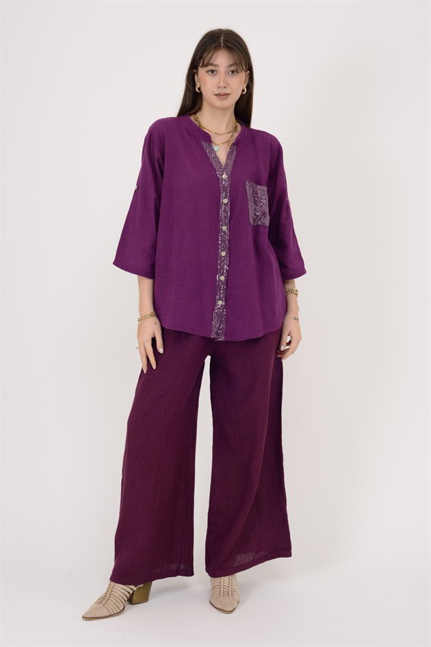 A0185 PAYET DETAYLI GÖMLEK