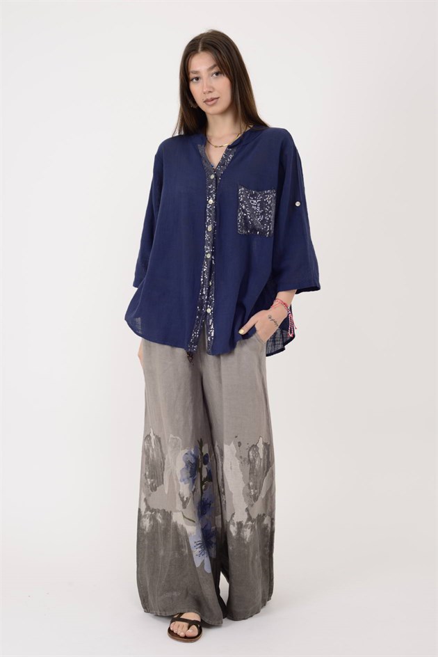 A0185 PAYET DETAYLI GÖMLEK