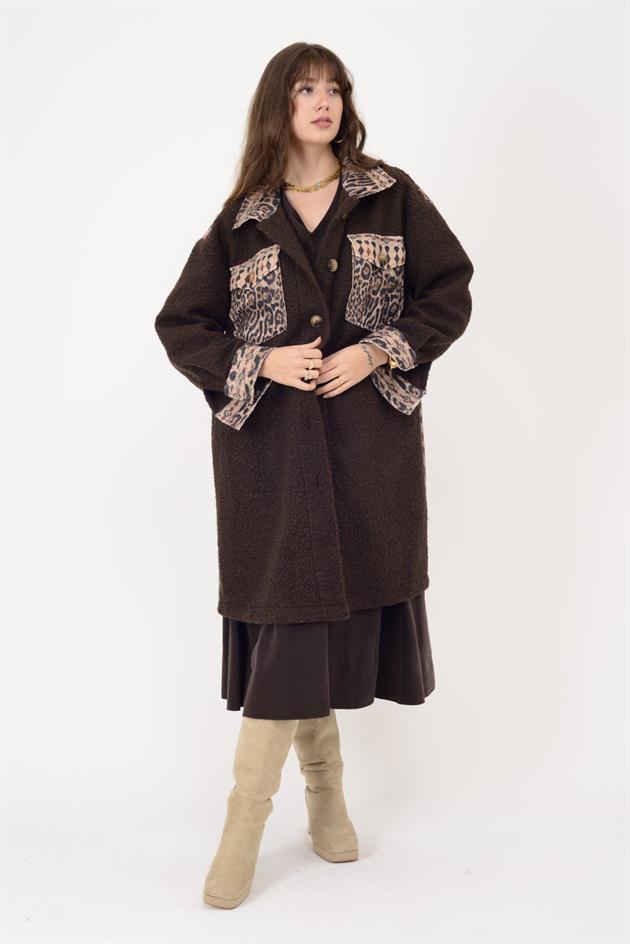 A3790 LEOPAR DETAY KEÇE KABAN