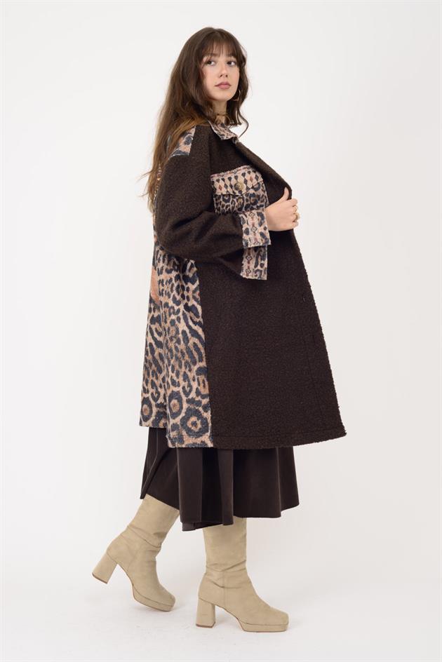 A3790 LEOPAR DETAY KEÇE KABAN