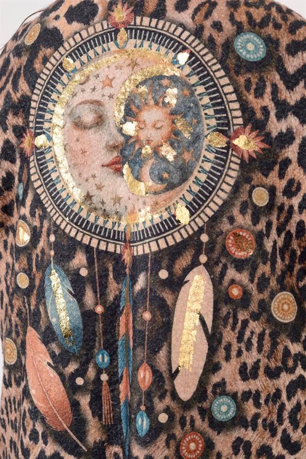 A3790 LEOPAR DETAY KEÇE KABAN