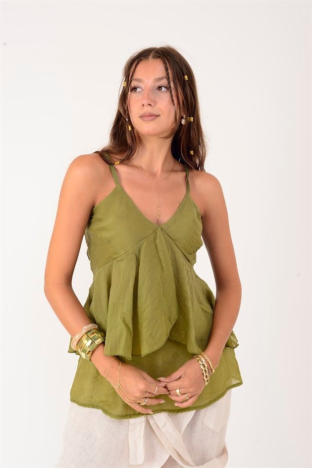 A8408 ASKILI FARBALALI KAT KAT BLUZ