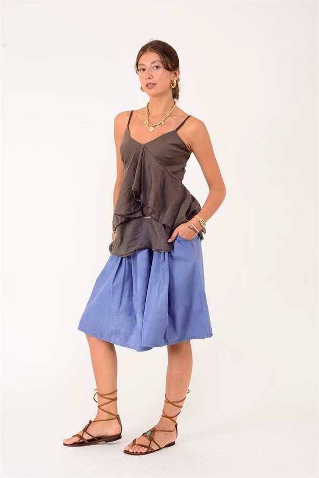 A8408 ASKILI FARBALALI KAT KAT BLUZ