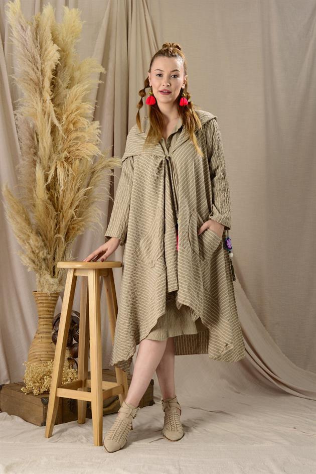 ADN002 CADI KAPÜŞONLU PÜSKÜLLÜ BOHO KAP