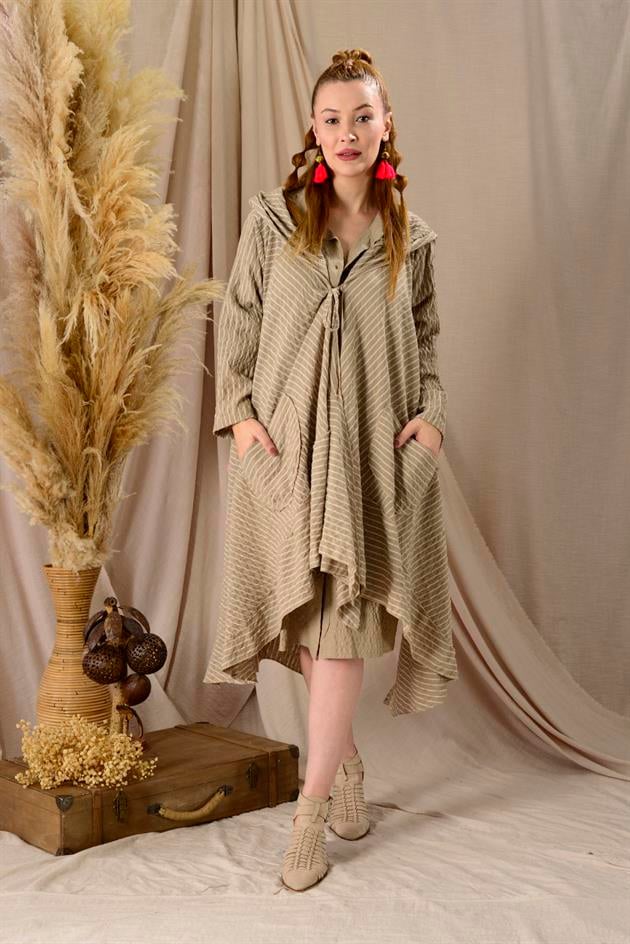 ADN002 CADI KAPÜŞONLU PÜSKÜLLÜ BOHO KAP