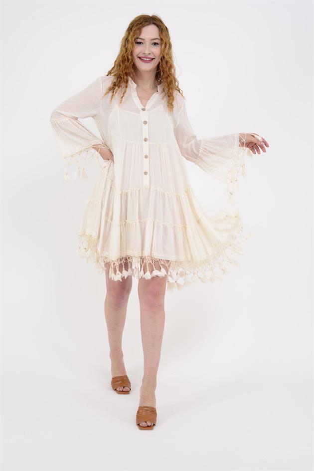 AN10476 İSMİRA HAM KISA ELBİSE