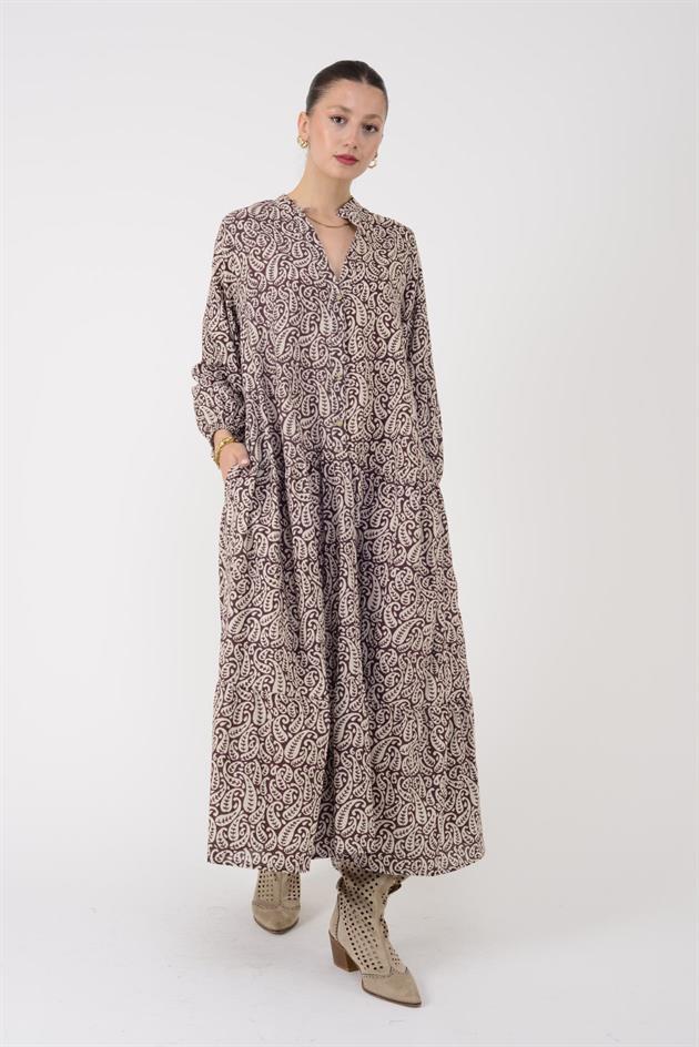 AN10500 MARIN DÜĞME DETAYLI ELBİSE