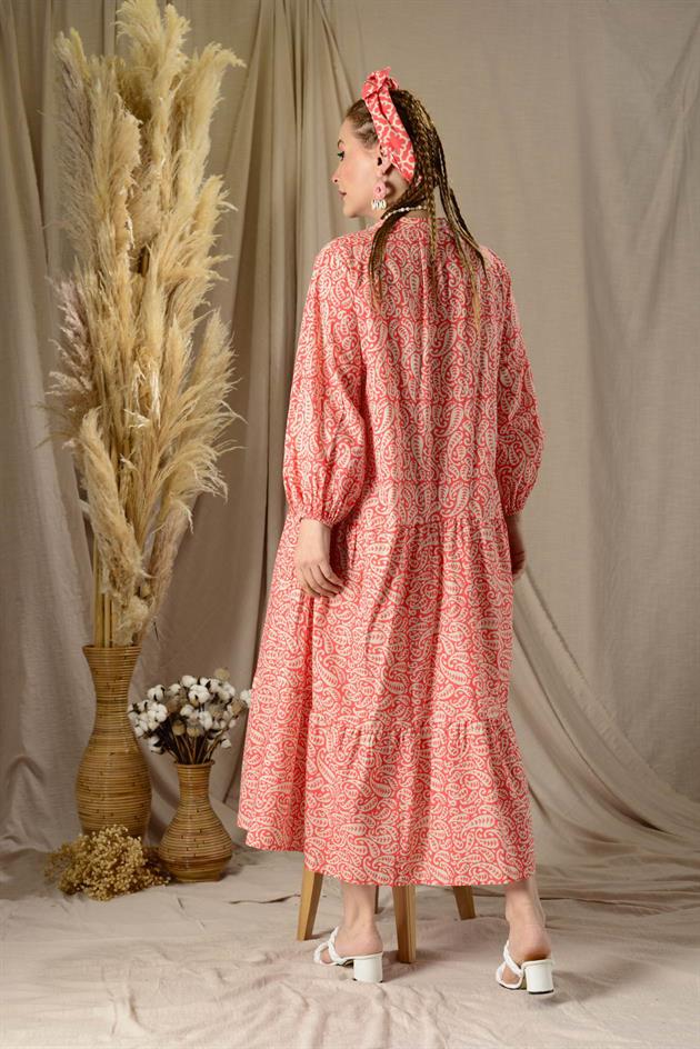 AN10500 MARIN DÜĞME DETAYLI ELBİSE