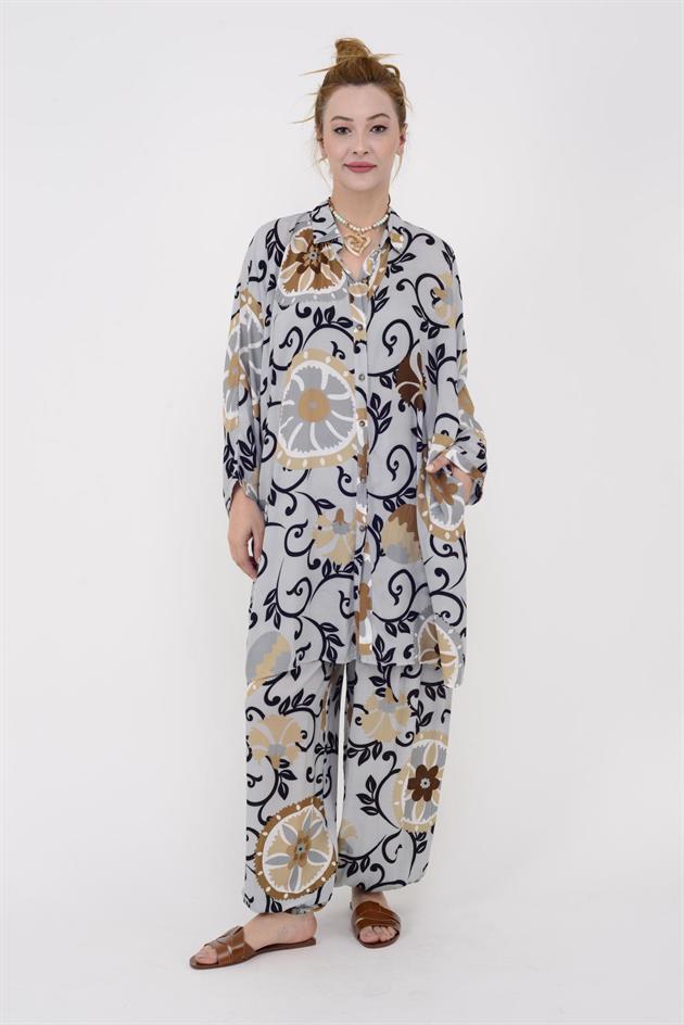 AN10514 CHARK ÇİÇEK DESEN 2Lİ TAKIM