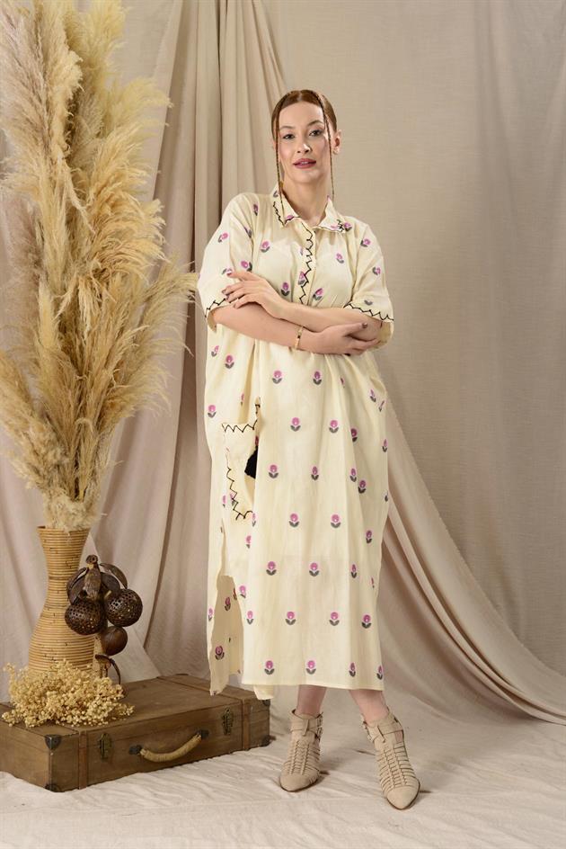 AN10515-2 FLORA CEP DETAYLI HAM ELBİSE