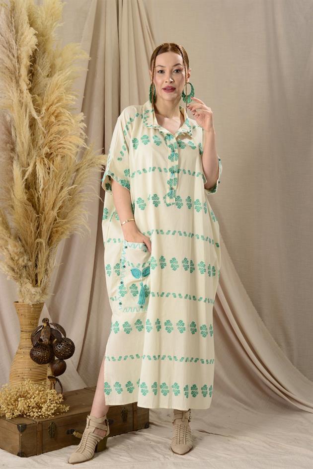 AN10515-3 FLORA CEP DETAYLI HAM ELBİSE