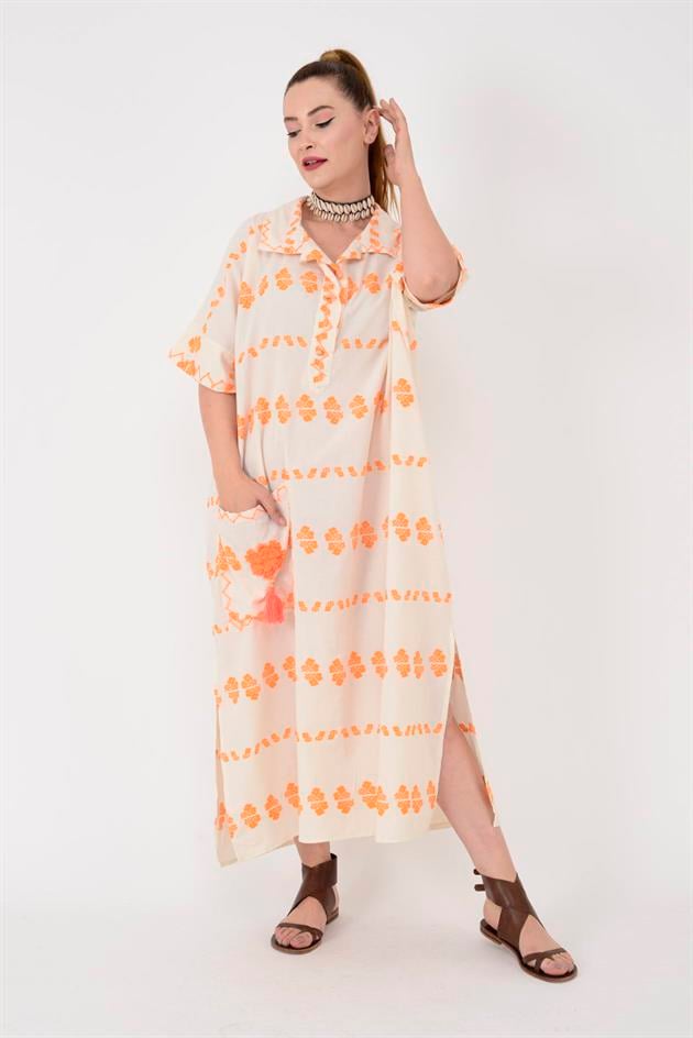 AN10515-3 FLORA CEP DETAYLI HAM ELBİSE