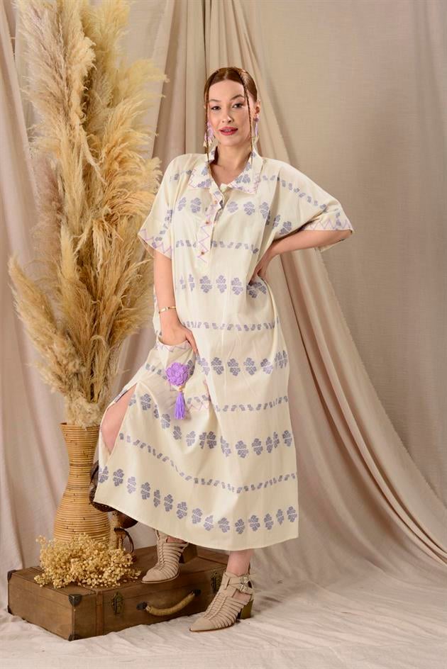 AN10515-3 FLORA CEP DETAYLI HAM ELBİSE