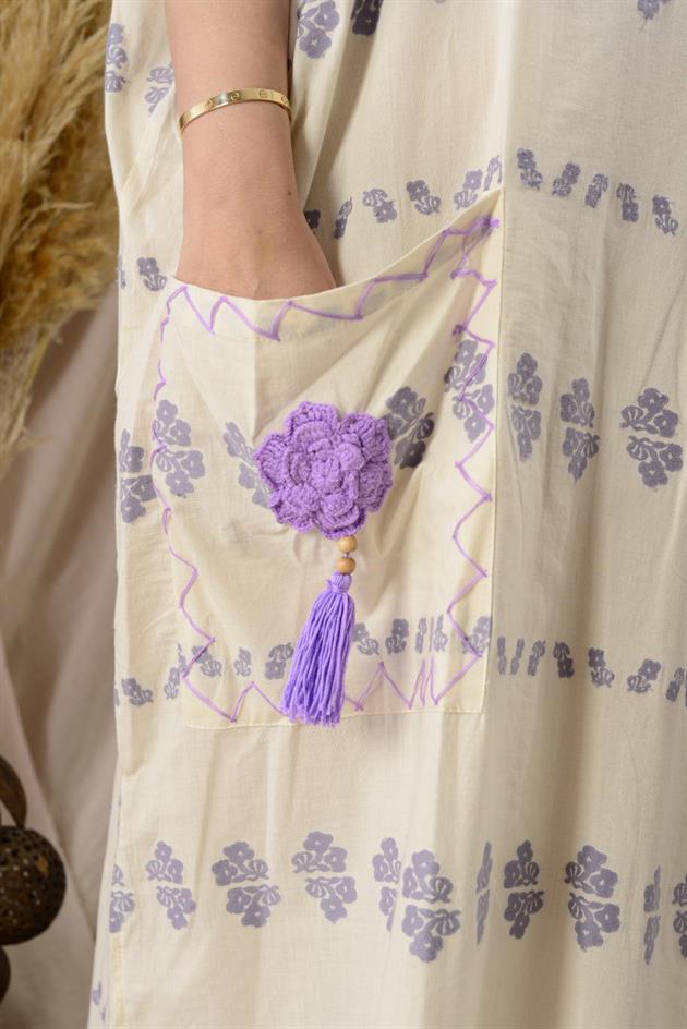 AN10515-3 FLORA CEP DETAYLI HAM ELBİSE