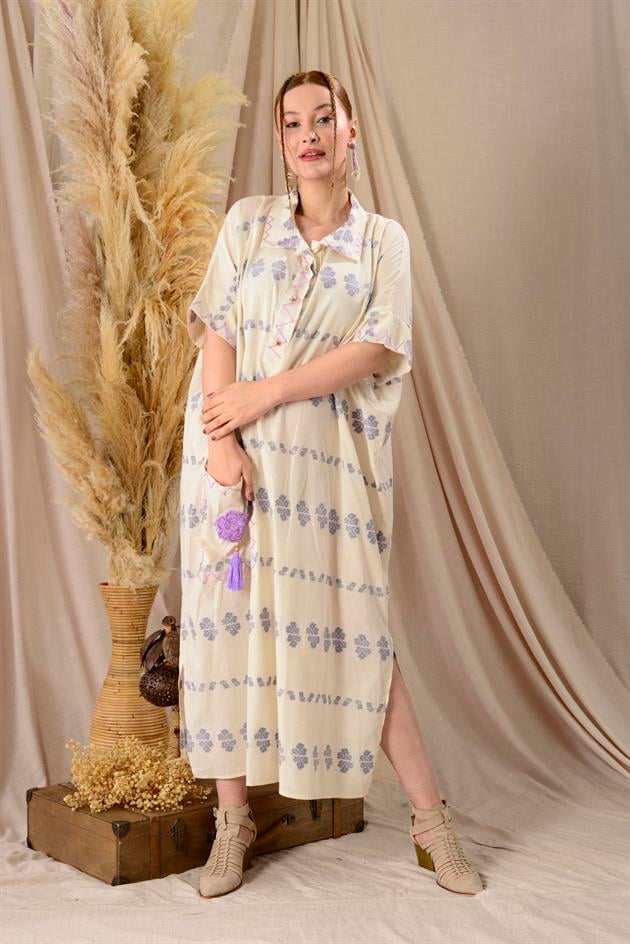 AN10515-3 FLORA CEP DETAYLI HAM ELBİSE