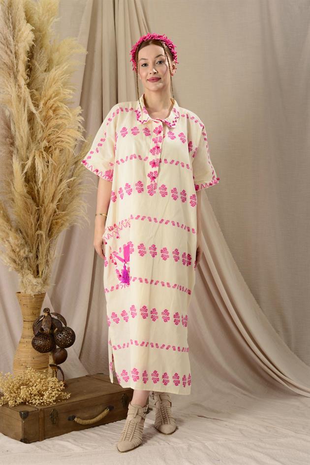 AN10515-3 FLORA CEP DETAYLI HAM ELBİSE