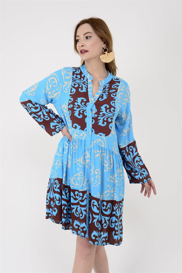 AN10526 REGINA VOLANLI KISA ELBİSE