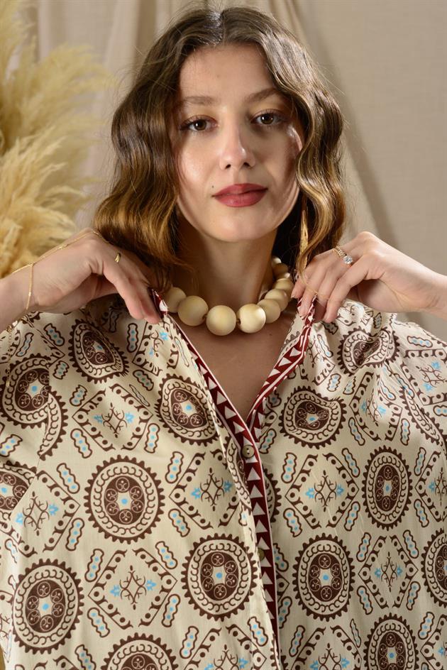 AN10557 GARNİ DETAYLI KISA ELBİSE