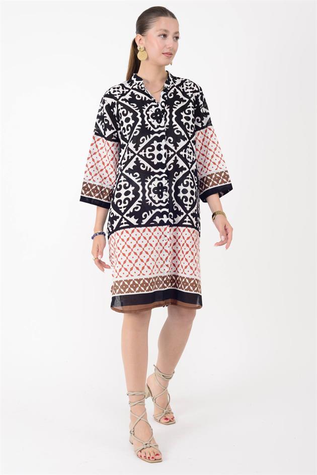 AN10557 MARIN KISA GÖMLEK ELBİSE