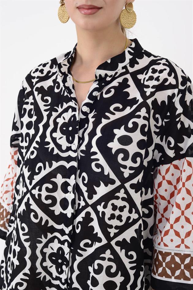 AN10557 MARIN KISA GÖMLEK ELBİSE