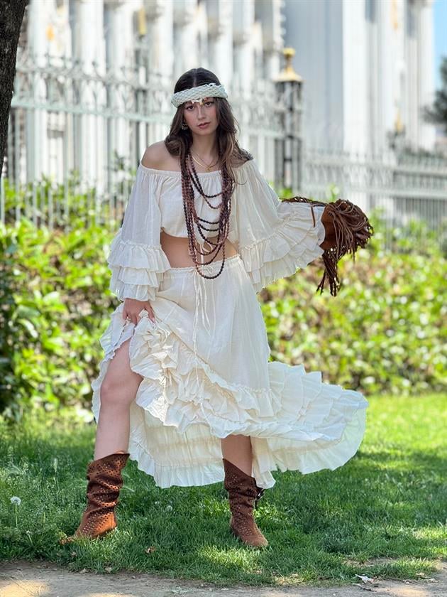 AN10589 FIRFIRLI İSPANYOL KOL HAM BOHEM TAKIM