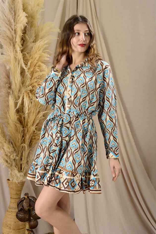 AN10602 MARIN KISA GÖMLEK ELBİSE