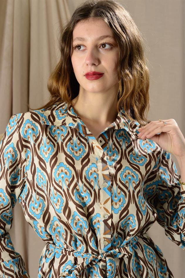 AN10602 MARIN KISA GÖMLEK ELBİSE