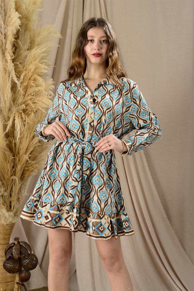 AN10602 MARIN KISA GÖMLEK ELBİSE