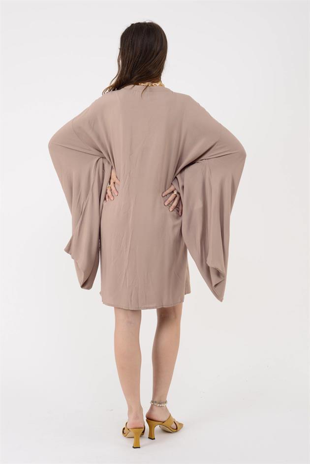 AN10604 EBRU DESEN EL BOYAMA KİMONO ELBİSE