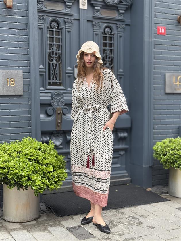 AN10614 MARIN KRUVAZE YAKA ELBİSE