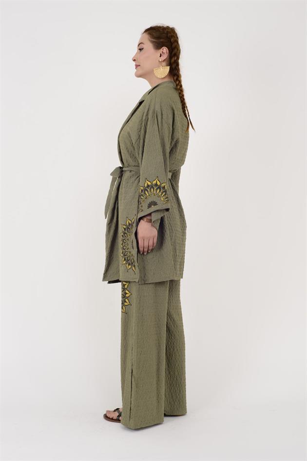 AN10624 MANDALA ÇİÇEK NAKIŞLI GOFRE BOHEM TAKIM