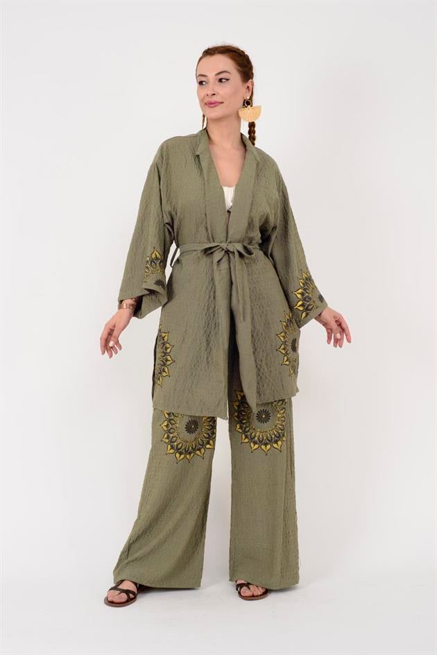 AN10624 MANDALA ÇİÇEK NAKIŞLI GOFRE BOHEM TAKIM