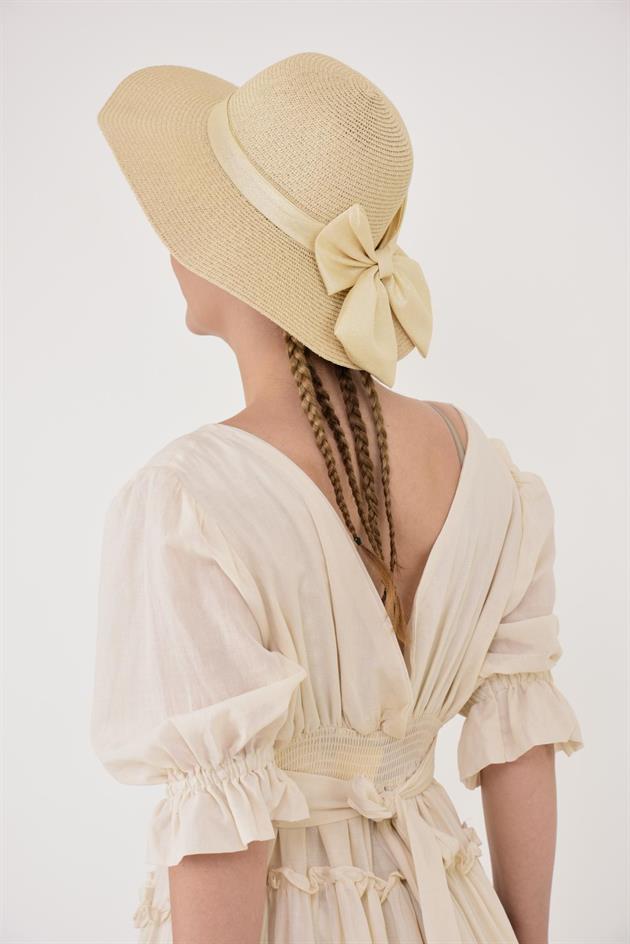 AN10626 ÖN ARKA V YAKA FIRFIR DETAYLI HAM BOHEM ELBİSE