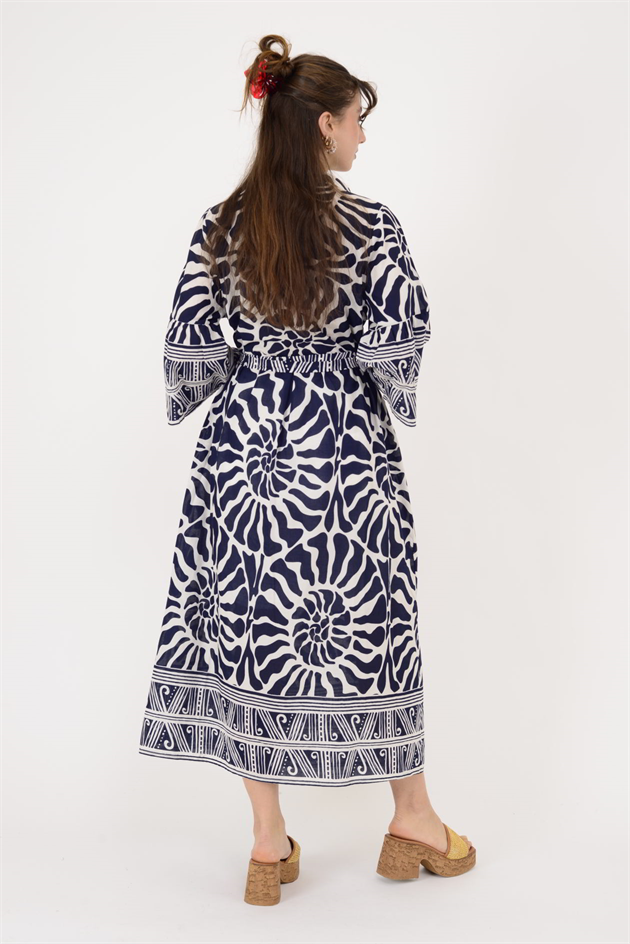 AN10645 MARIN KEMER DETAYLI GÖMLEK ELBİSE