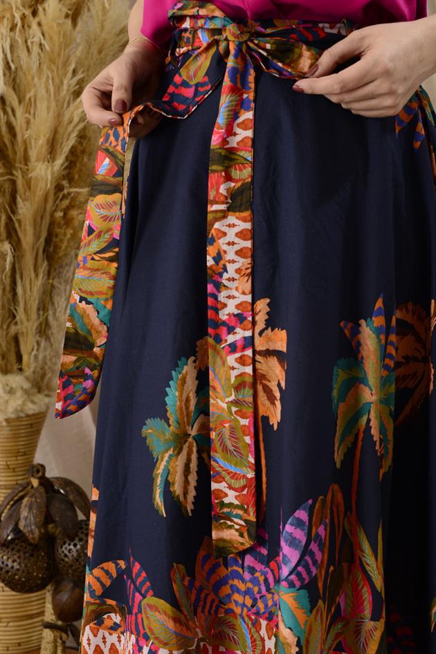 AN10658 MARIN PALMİYE DESEN ETEK