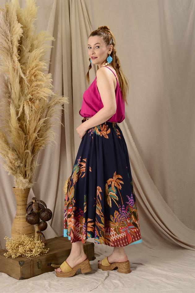 AN10658 MARIN PALMİYE DESEN ETEK