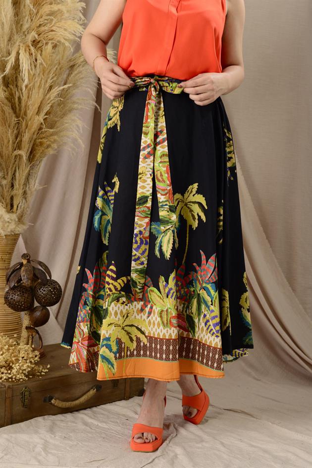 AN10658 MARIN PALMİYE DESEN ETEK