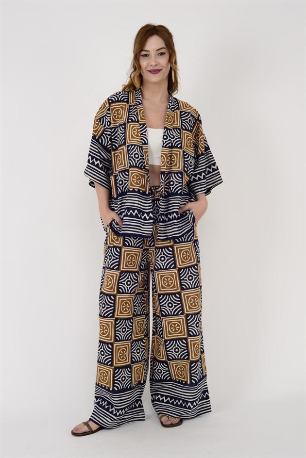 AN10667 MARIN GEOMETRİK DESEN 2Lİ TAKIM