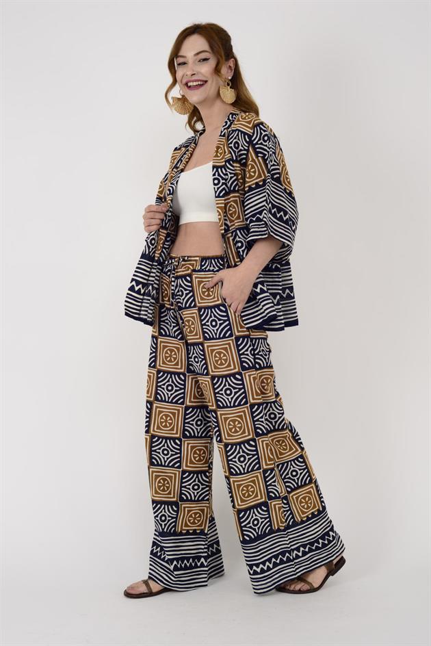 AN10667 MARIN GEOMETRİK DESEN 2Lİ TAKIM