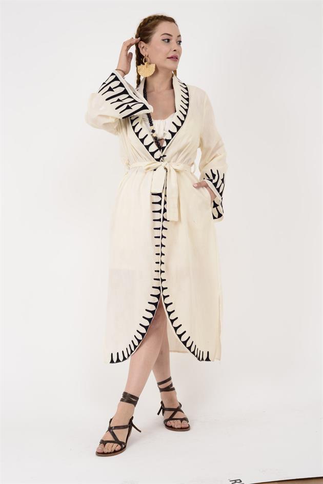 AN10679 NAKIŞ DETAYLI HAM KİMONO