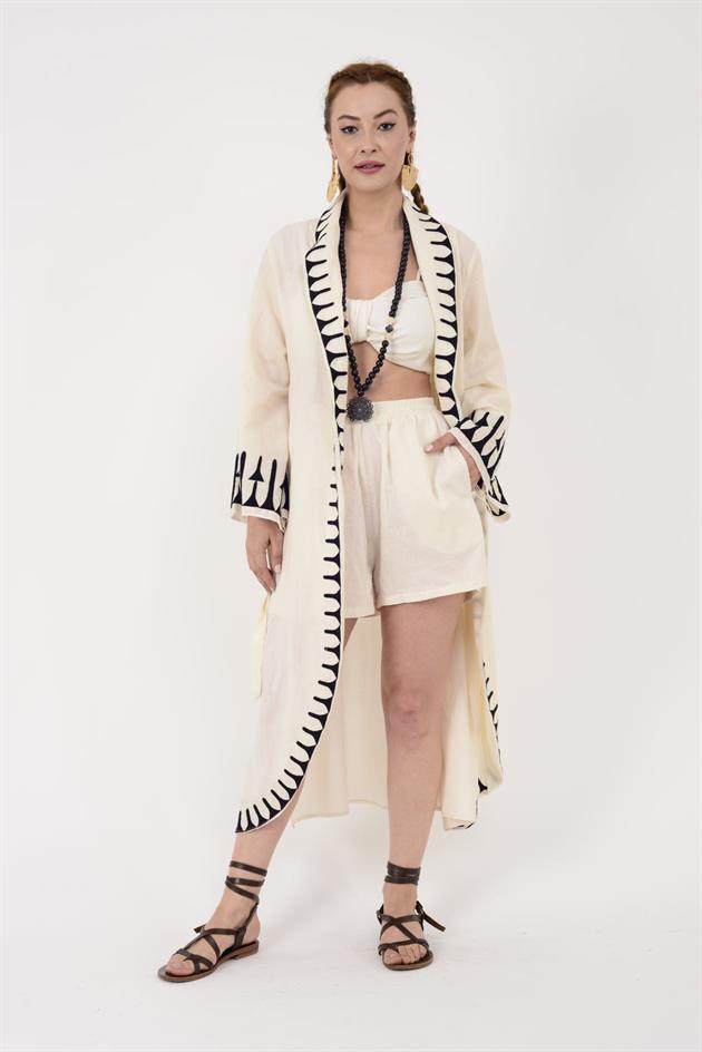 AN10679 NAKIŞ DETAYLI HAM KİMONO