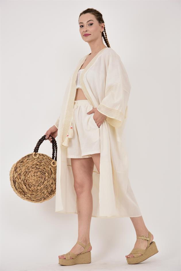 AN10682 AJUR DETAYLI HAM BOHEM KİMONO